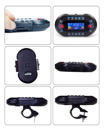 Alarma Y Parlantes Bluetooth Para Moto Mp3 Radio Con Control