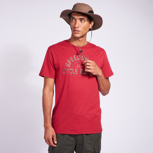 Remera Hombre Kevingston Florida Estampada Classic Rojo