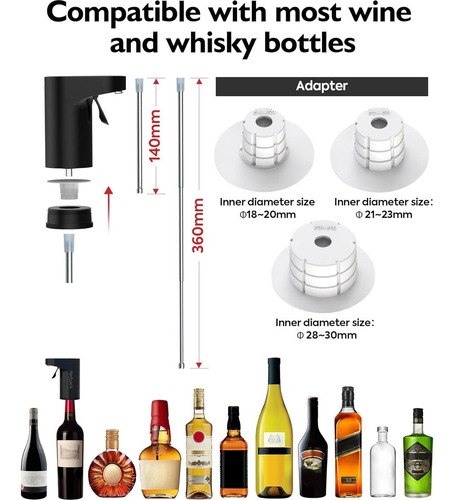 Dispensador De Vino Eléctrico Redsack Con Aerador 999ml
