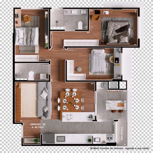 Imagem 24 de 26 de Cobertura Com 3 Dormitórios À Venda Com 170.78m² Por R$ 1.456.000,00 No Bairro Boa Vista - Curitiba / Pr - M2bv-nhrc1