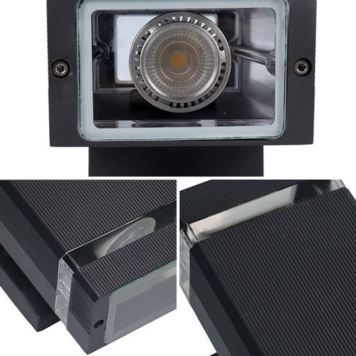 Lámpara De Pared Negra Exterior (incluye 4 Bombillas Gu10)