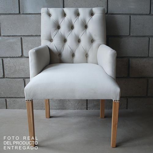 Imagen 3 de 10 de Silla Sillon Cabecera Apoyabrazos Respaldo Capitone Paraiso