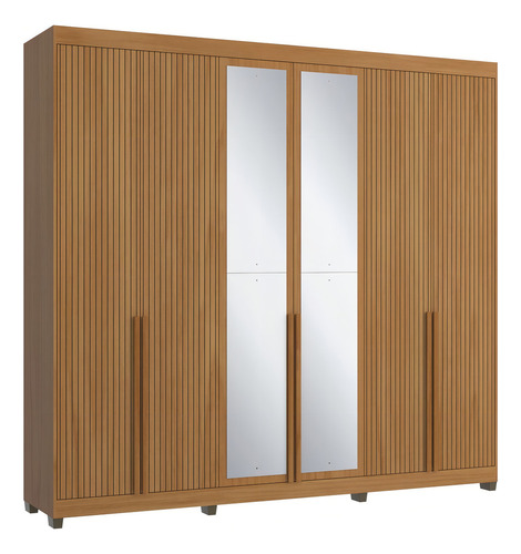 Roupeiro Newton 6 Portas De Giro Puxador 100% Mdf Bfwt