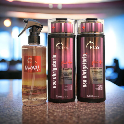 Truss Plus Mais Shampoo Condicio 300ml + Beach Waves 260ml