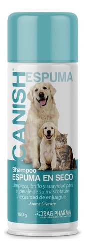 Canish Espuma En Seco Shampoo 160 G Perro Y Gato Fragancia Silvestre