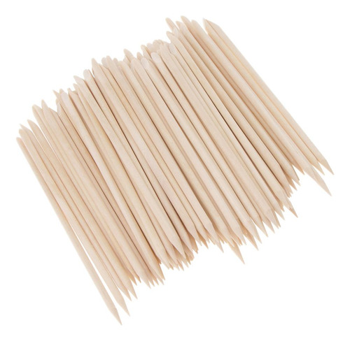 2x100 Peças Nail Art Orange Wood Stick Cuticle Pusher