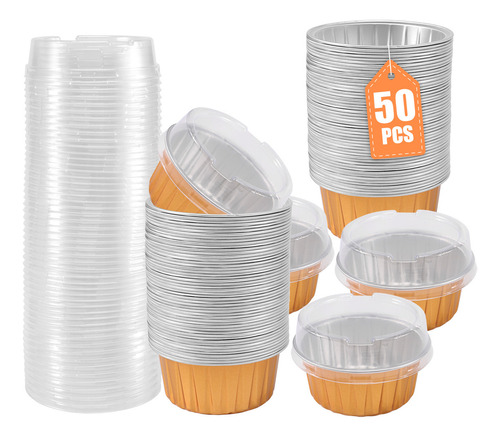 Dsh Vasos De Postre Con Tapa, Paquete De 50 Tazas Para