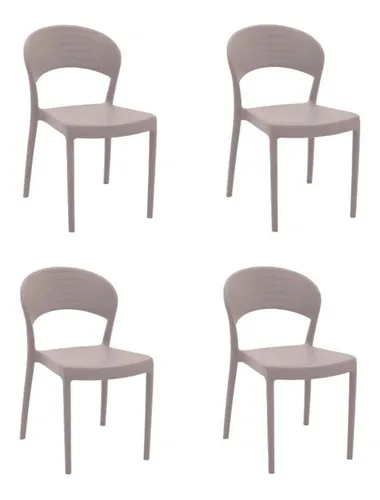 Set de 4 sillas Tramontina Suede Sissi con respaldo cerrado