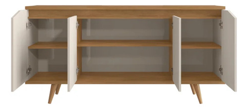 Balcão Buffet Grace 4 Portas Off White/Cedro Casa D