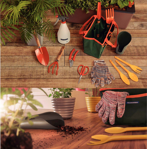 Imagem 7 de 9 de Kit Jardinagem Tramontina Bolsa De Lona 13 Peças Presente