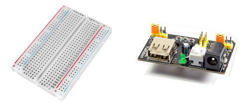 Protoboard 400 Puntos + Fuente Mb102 Alimentacion Paquete 