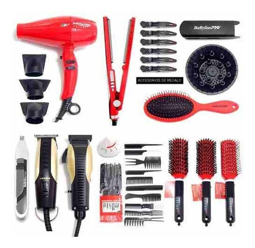 Kit Babyliss Plancha Secador Cortadora Trimmer Pelo + Extras