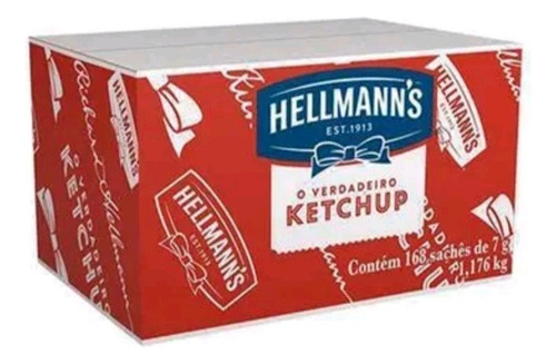 Kit 3 Caixas Ketchup Catchup Hellmann's Com 168 Sachês 7g