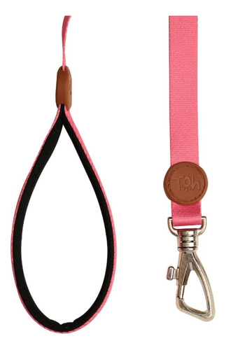 Guia Para Cães Alça Comfort 1,5m Rosa Toh