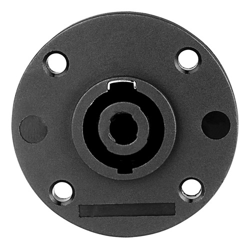 Conector Fêmea Speakon Painel Redondo Trava Metal 4v Roxtone Cor Preto