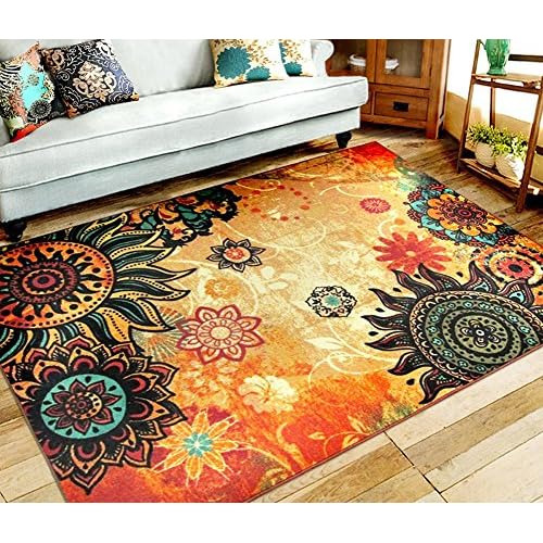 Alfombras Grandes De Estilo Contemporáneo Boho Retro A...