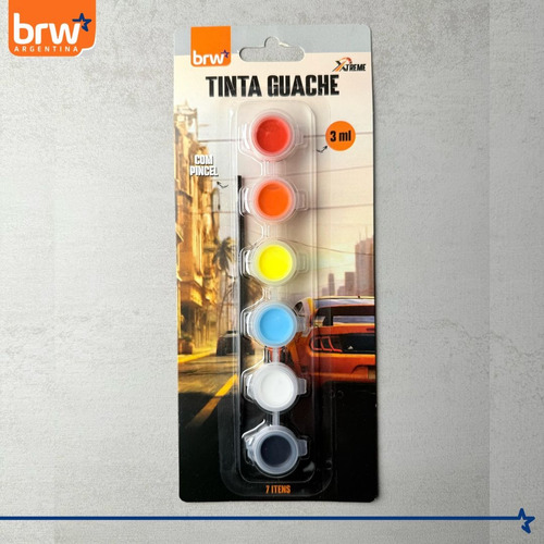 Kit De Arte Intantil Brw Set Pintura Temperas Pincel Regalo
