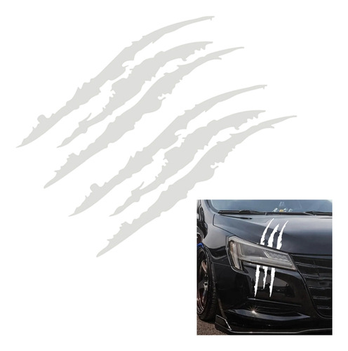 2 Pcs Reflective Car Sticker Monster Scratch Stripe Claw Mar