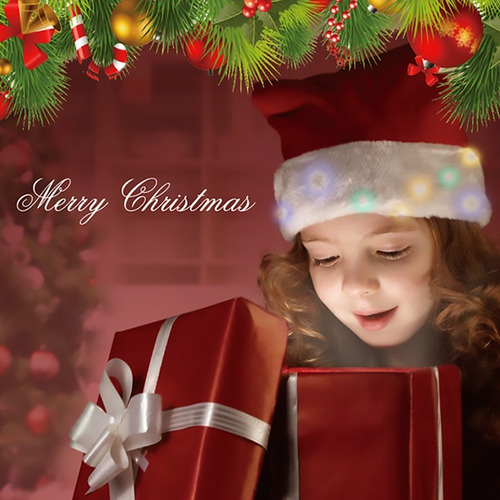 Gorros Santa , Sombrero De Navideño Luz Led Rojo,fiesta