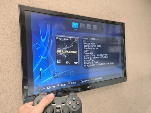 Playstation 2 Fat C/ Hd Configurado Lotado De Jogos Ps2 Fat Com Hd Cheio De Conteudo! Preto (Usado)