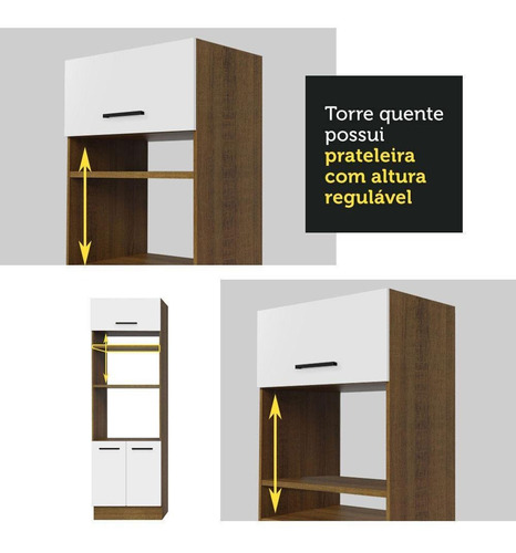 Cozinha Completa Madesa Agata 270004 Com Armário Balcão Rb Cor Branco