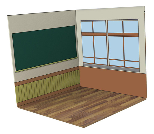 Nuevo Modelo De Aula De Paisaje A Escala 1/12