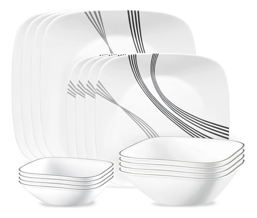 Corelle Urban Arc - 16 Piezas, Servicio Para 4, Juego De Vaj