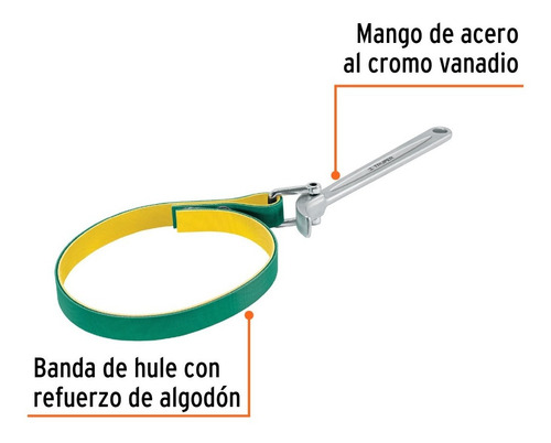 Llave De Banda De Hule 1-1/2 -6-1/2 Para Filtro De Aceite