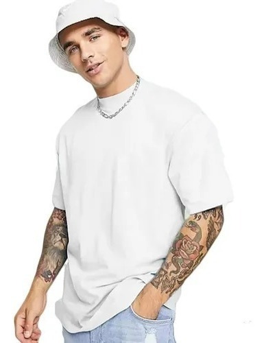 Camiseta Larga Oversized Streetwear T-shirt White Yunic