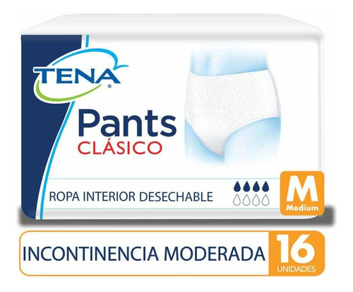 Tena Clasica Bombacha Pañal Adulto Simili Plenitud M X 16 