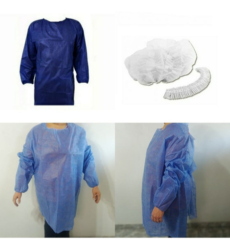 Kit Sanitario: Camisolin + Cofia X 15 Unidades