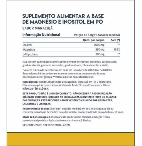 True Magnésio + Inositol + Triptofano 2.0 True Source (375g)