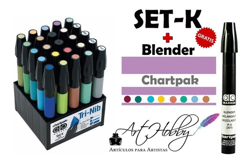 Marcadores Chartpak-set K + Blender De Regalo