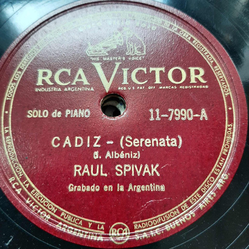Pasta Raul Spivak Solo De Piano Rca Victor Tc17