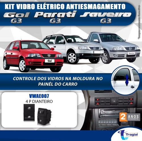 Kit Vidro Gol E Parati G3 4p Dianteiro + Trava 4p Tragial