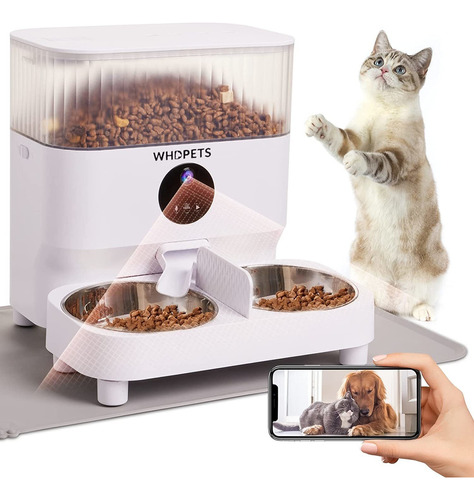 Dispensador De Comida Automatico Con 1080p Cámara 5l Perros