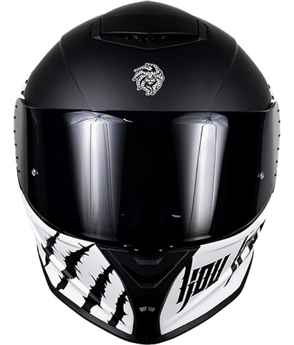 Casco Kov Buster Liberty Integral Blanco Y Negro