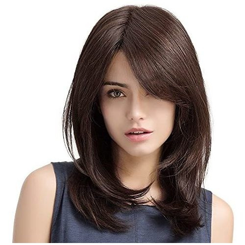 Sallcks Mujer Long Brown Wig Long Layered Natural Z6cbj