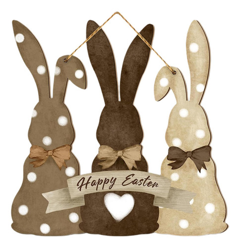 Placa Colgante De Madera De Pascua Para Puerta, Placa De