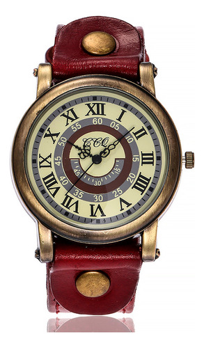 Reloj Casual De Cuero De Cuarzo Ccq Para Mujer, Correa Newv,