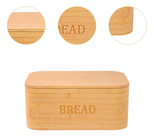 De Madera Contenedor De Pan Soporte 33 Cm X 22 Cm X 15,6 Cm