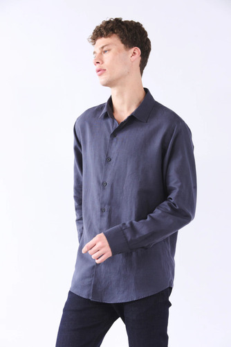Camisa Cerdeña M/l Bensimon Gris Plomo M