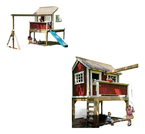 Projeto Casinha De Madeira Suspensa Playground Construir