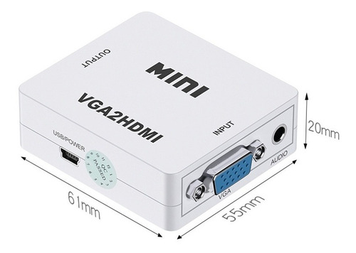 Convertidor Howei Hw Hd Mini Vga Scaler Box Audio