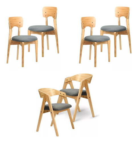 Set De Sillas Para Living Comedor Cocina 4 Salta + 2 Traful 