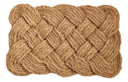 Felpudo De Yute Trenzado Estilo Marinero Diseño Rectangular 45 Cm 75 Cm Liso Marrón