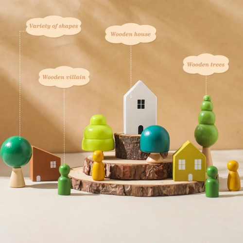 Juguetes Sensoriales Montessori, Bloques Apilables Forest Ho