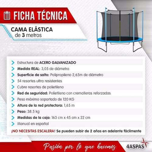 Imagen 3 de 10 de Cama Elastica Precio Oferta 3 Metros Niños Adulto Grande