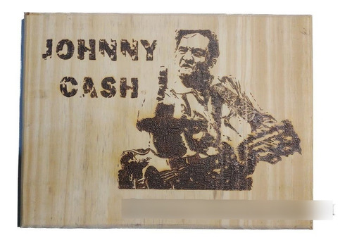 Quadro Pirografado - Johnny Cash