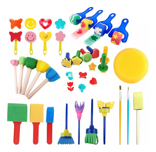 Set De 30 Garabatos Con Esponja Para Pintar Para Niños.